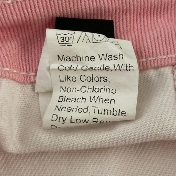 SHEIN Patchwork JeansButton-Front Size Small Purple Pink White Patchwork - Picture 10 of 12